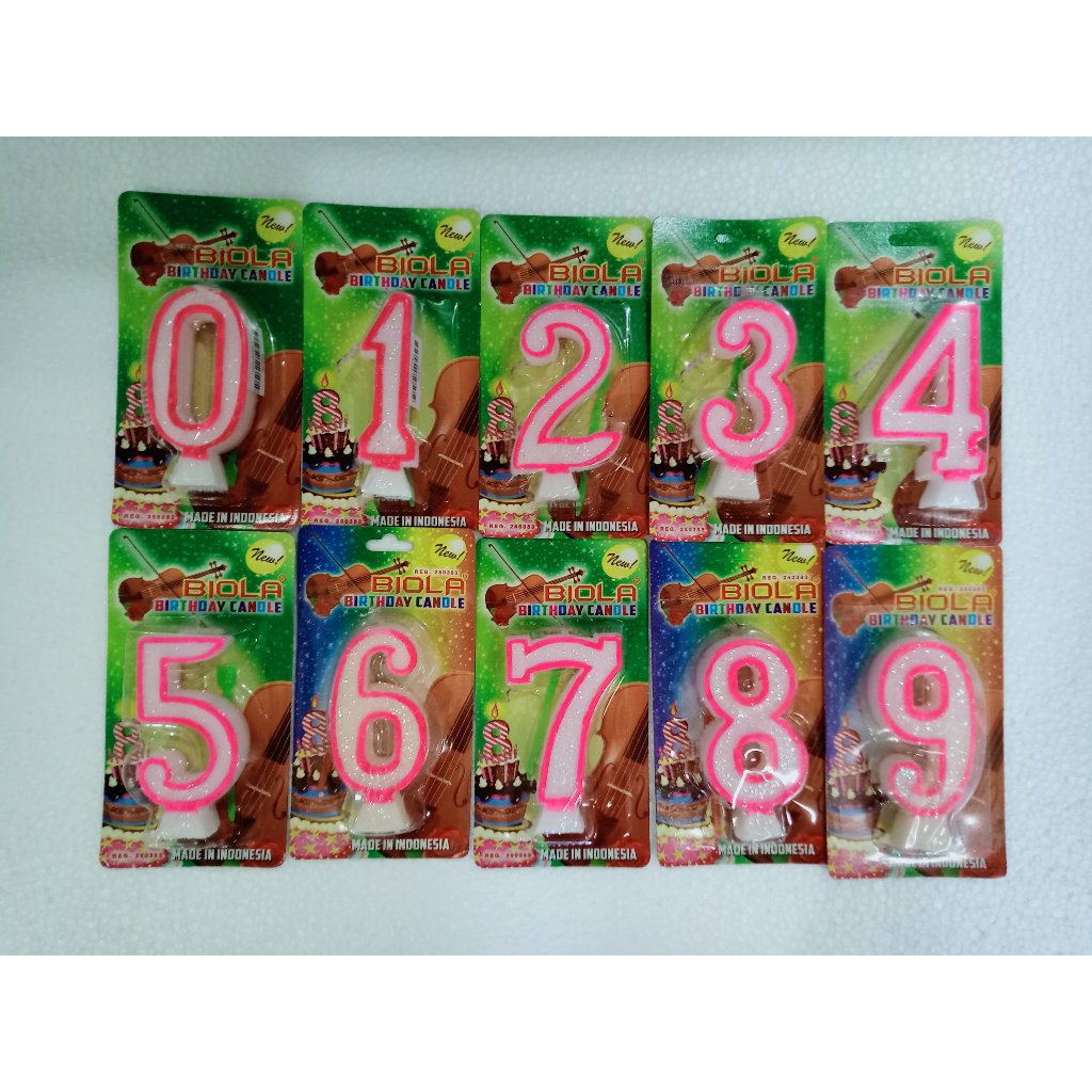 Lilin Angka Biola Glitter Pink