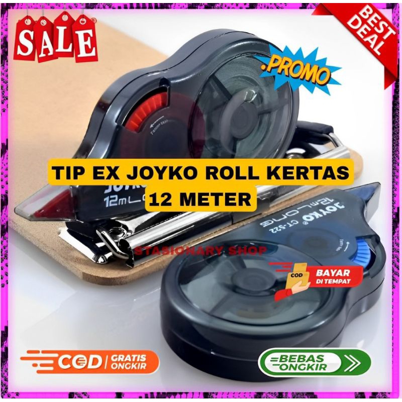 

Tip Ex Correction Tape CT-522 JOYKO/Tip Ex Kertas/Tip Ex Kertas Roll/Tip Ex