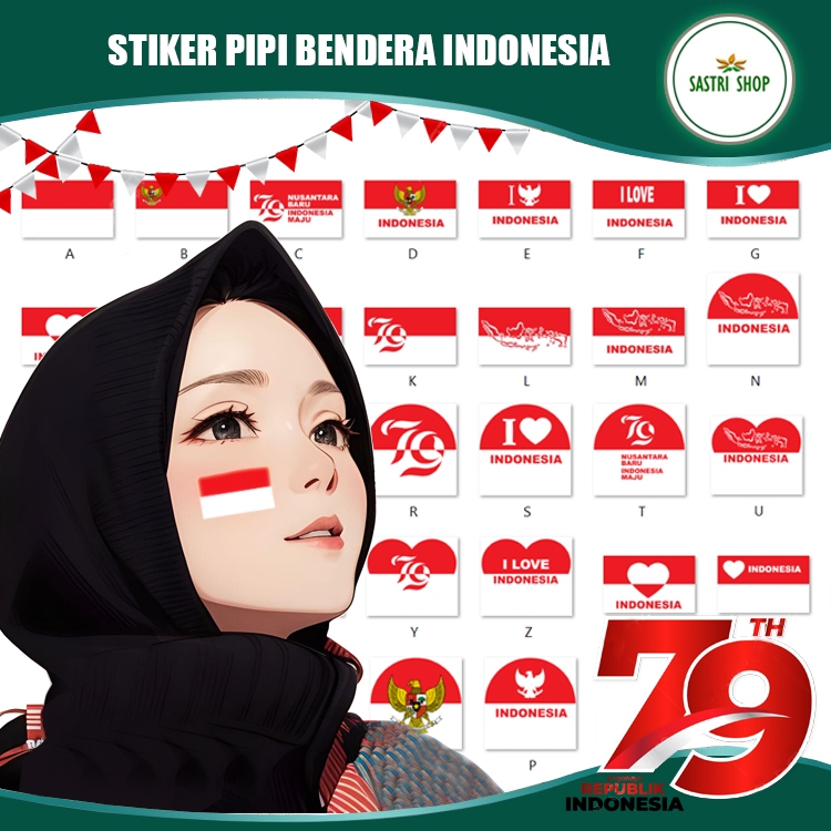 

Banyak Desain Stiker Pipi Bendera Indonesia Best Seller PALING MURAH!!!