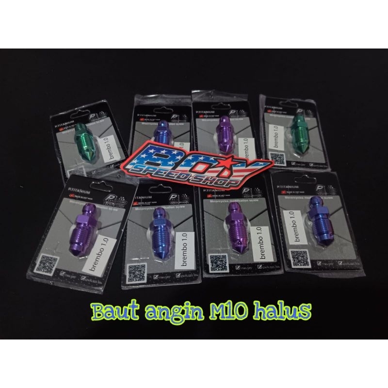 BAUT NEPEL TITANIUM KALIPER SETELAN ANGIN M10 DRAT HALUS