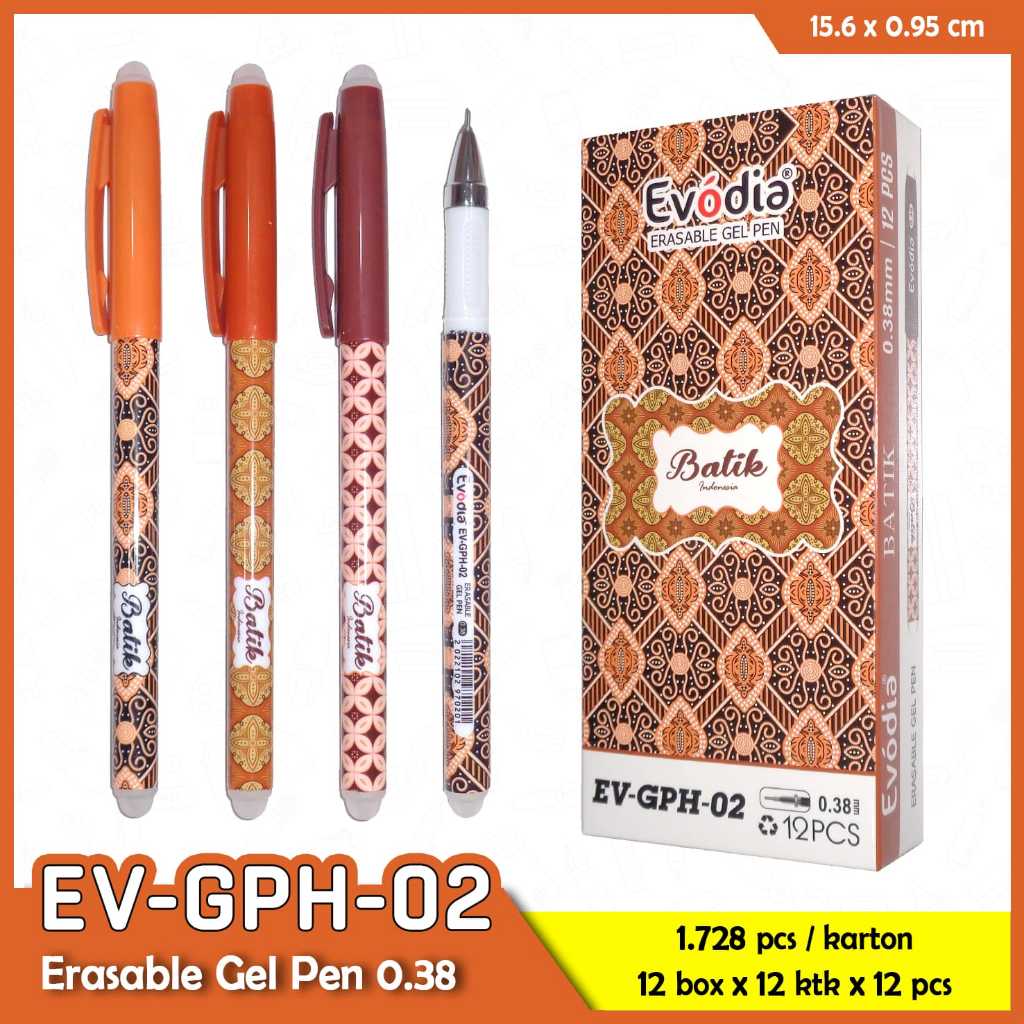 

Pulpen Gel Pen Hapus Batik Erasable Pen bisa dihapus per pcs tanpa box