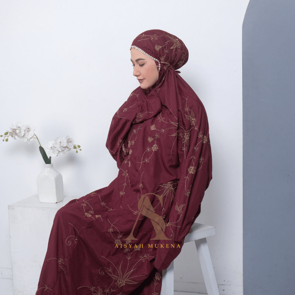 Mukena Terusan Bordir Gracella Katun Premium