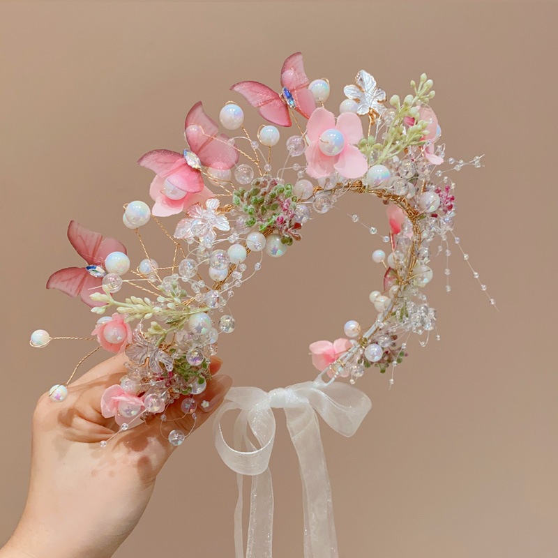 Rapunzel Headpiece - Hairpiece Mahkota Bunga Butterfly