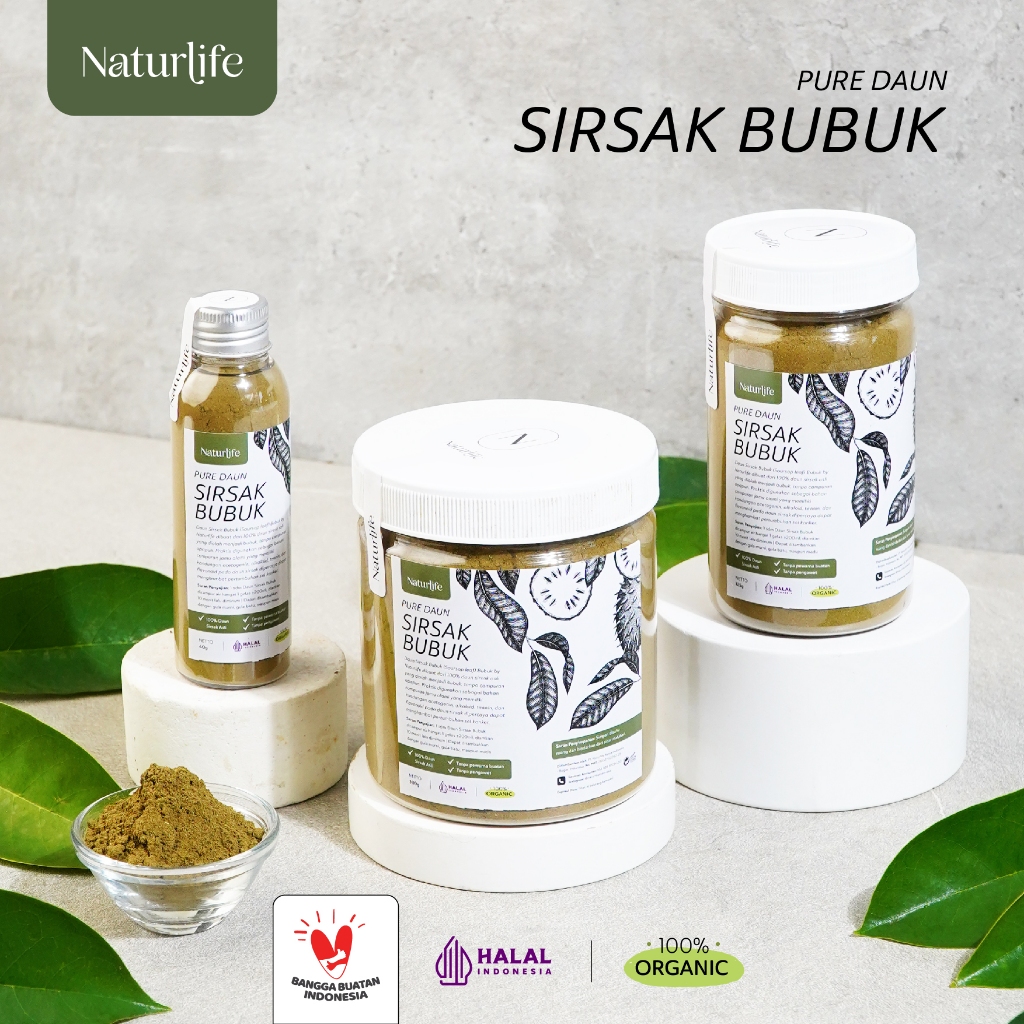 

DAUN SIRSAK SEGAR BUBUK 40G 125G 200G / TEH DAUN SIRSAK / DAUN SIRSAK KERING / DAUN SIRSAK HERBAL ANTI KANKER ORI PURE SOURSOP LEAF POWDER TANPA CAMPURAN ASLI 100% ORIGINAL NUTRIFARM / BRAGG / DARI BUMI GEMELI / LEMOVITA OFFICIAL / BEORGANIK / ESSENLI