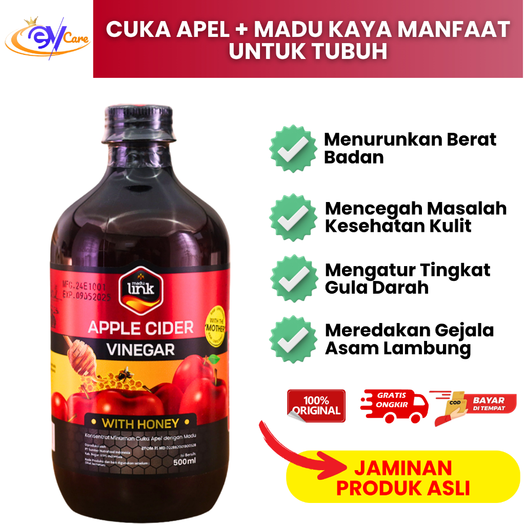 

Cuka Apel Link With Mother Apple Cider VInegar With Honey 500 ML