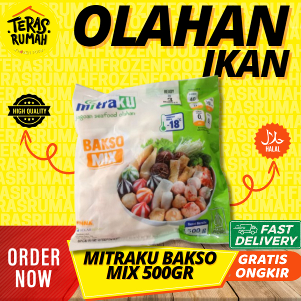 

MITRAKU BAKSO IKAN MIX 500gr (ISI MIX DUMPLING,FISHROLL,BAKSO IKAN,DLL LENGKAP)