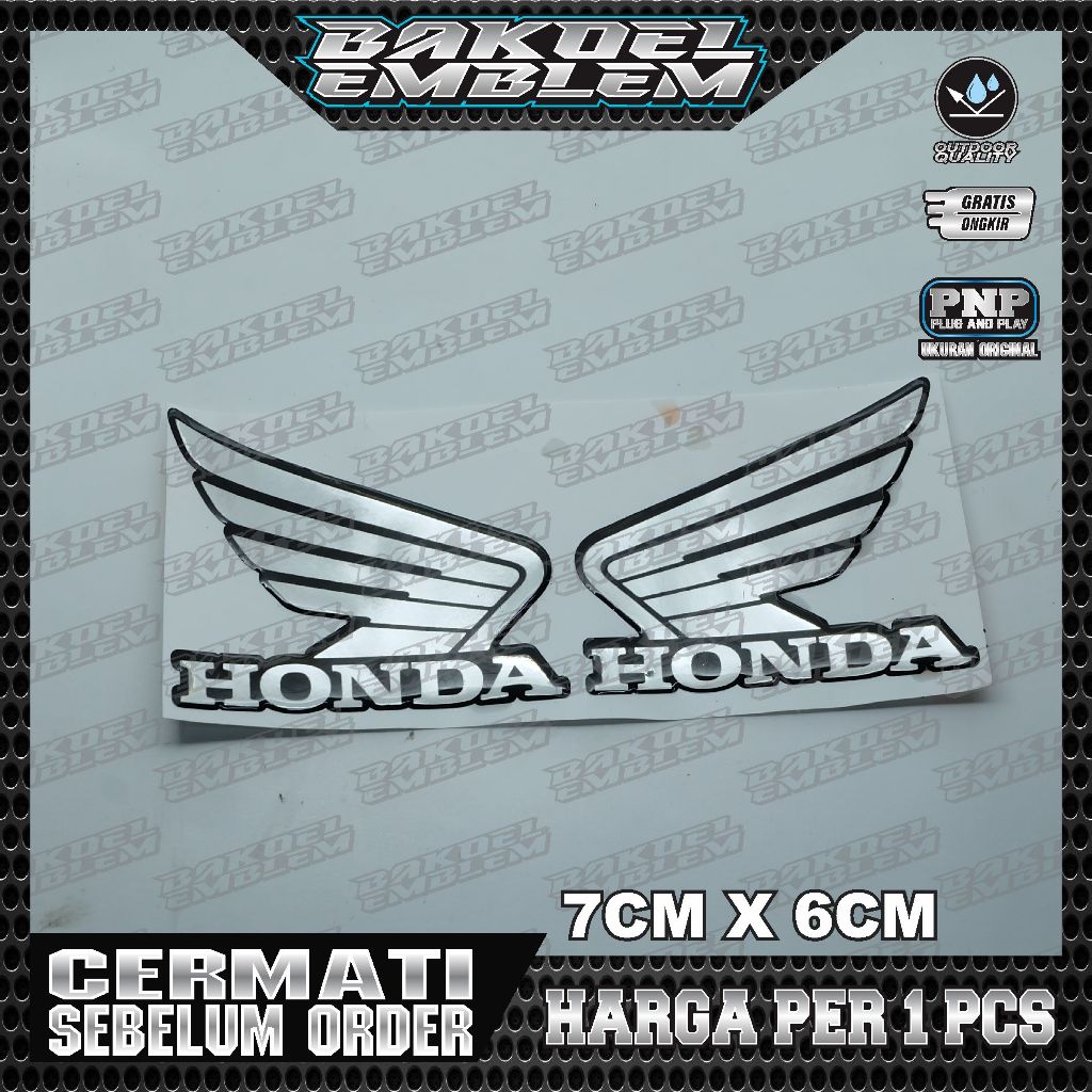 emblem sayap honda / emblem garuda honda / emblem sayap honda silver / SAYAP HONDA SILVER