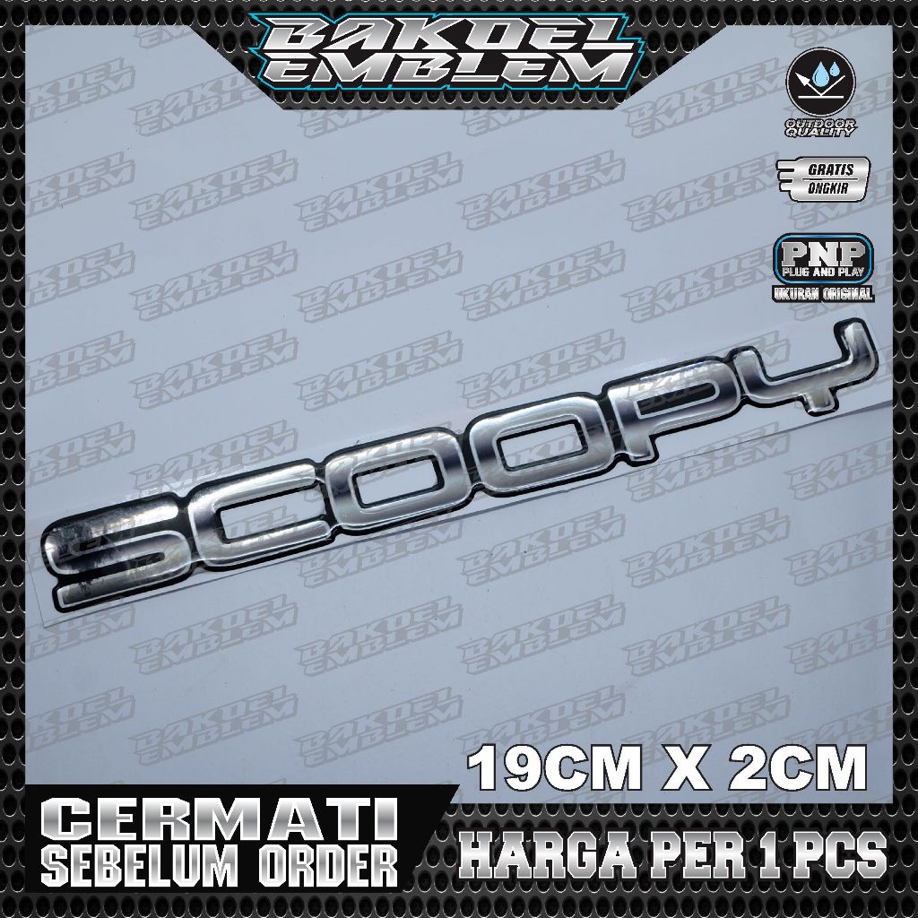 Emblem timbul Scoopy New / Emblem Scoopy Prestige / Emblem Scoopy Donat / EMBLEM SCOOPY DIGITAL SILV
