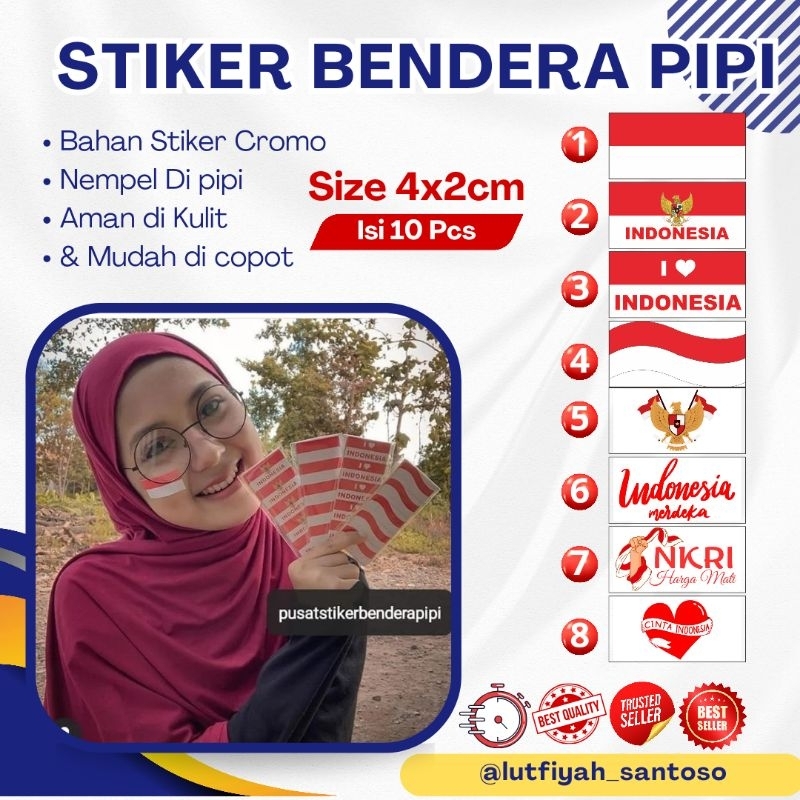 

(10 PCS) Stiker Pipi Merah Putih Stiker Pipi Bendera - Sticker Pipi Merah Putih - indonesia 17 agustus STIKER KEMERDEKAAN RI STIKER PIPI Sticker Pipi Merah Putih ISI 10PCS | Tempelan Pipi Bendera TERMURAH