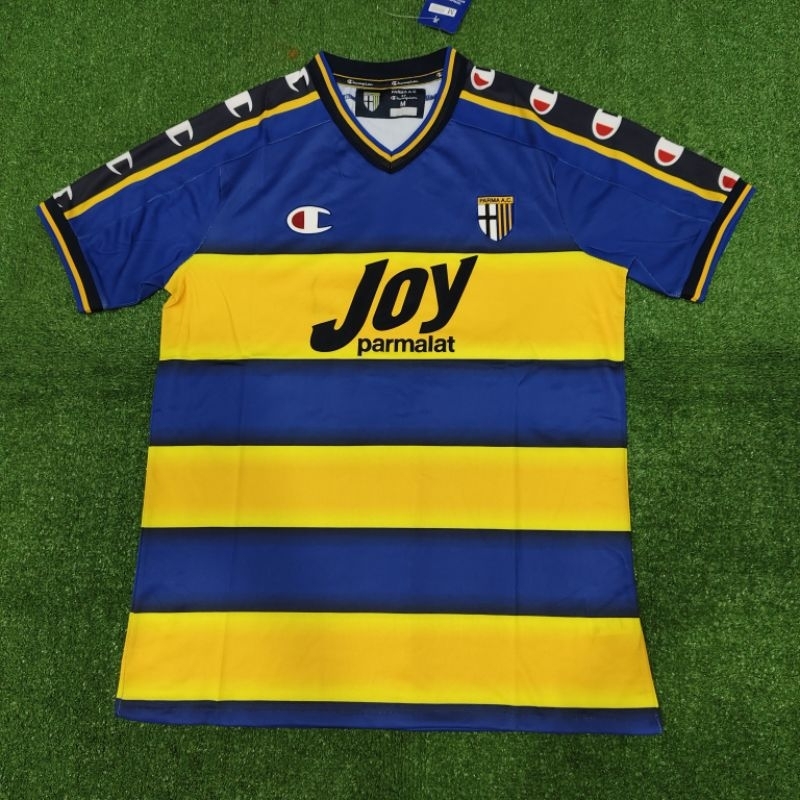 [ RETRO ] JERSEY BOLA VINTAGE PARMA HOME 2001/2002 JOY SPONSOR VELVET BELUDRU GRADE AAA THAILAND