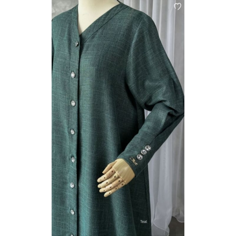 ESTRELLA LINEN SERIES BY MAHIRA INDONESIA GAMIS SYAR'I LINEN KHASMIR PREMIUM MANSET ZIPPER KEKINIAN 