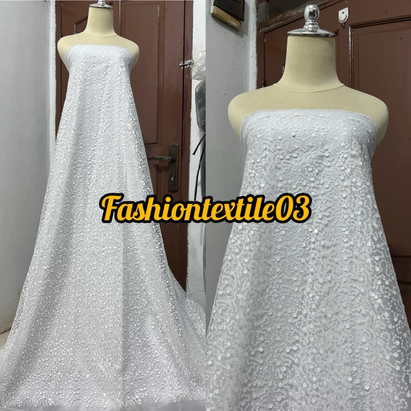 KAIN TILE FULL PAYET / TILE TULLE PAYET PREMIUM / BAHAN KEBAYA HARGA PERSETENGAH METER
