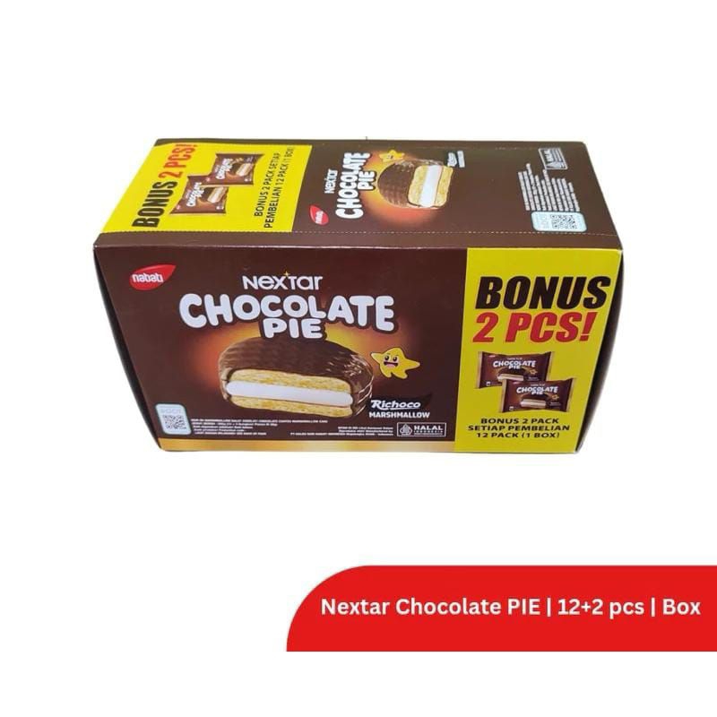 

NEXTAR CHOCOLATE PIE / CHOCOPIE MARSMALLOW BOX ISI 12+2PCS