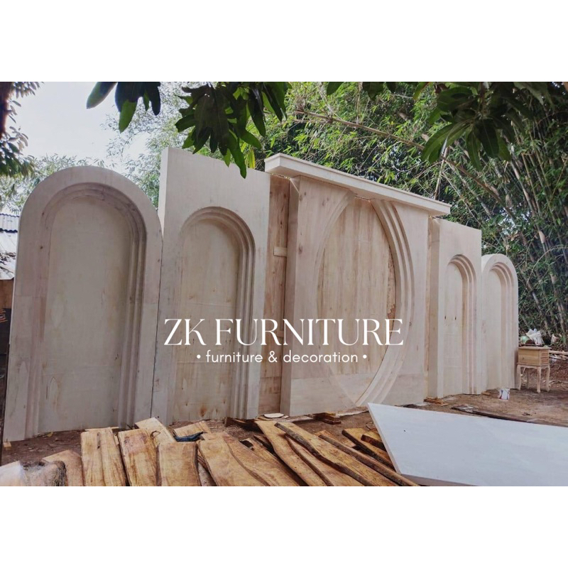 pelaminan backdrop triplek /backdrop pernikahan triplek / dekorasi wedding terbaru / backdrop triple