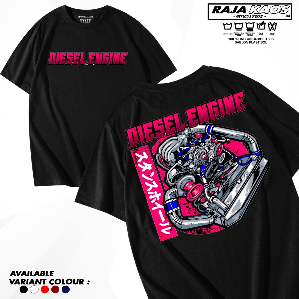 ( FREE STICKER ) KAOS DIESEL ENGINE JAPAN KAOS OTOMOTIF MESIN MOBIL - Kaos Pria Distro Cotton Combed