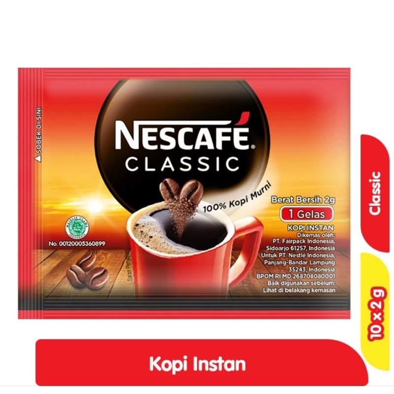 

Nescafe Kopi Bubuk Klasik Sachet isi 10 x 2 gram