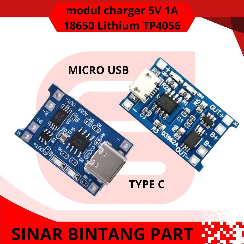 modul charger 5V 1A 18650 Lithium TP4056 -SB99
