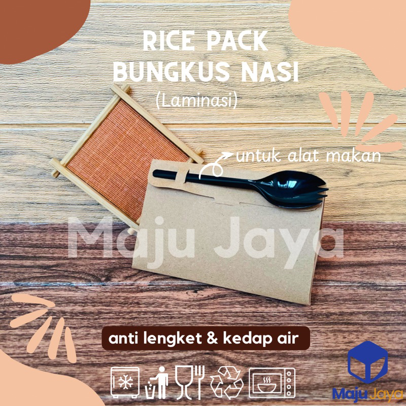 Rice Pack Nasi Bungkus Laminasi Kraft / Rice Pack Bungkus Nasi Kucing / Kertas Bungkus Nasi Kekinian