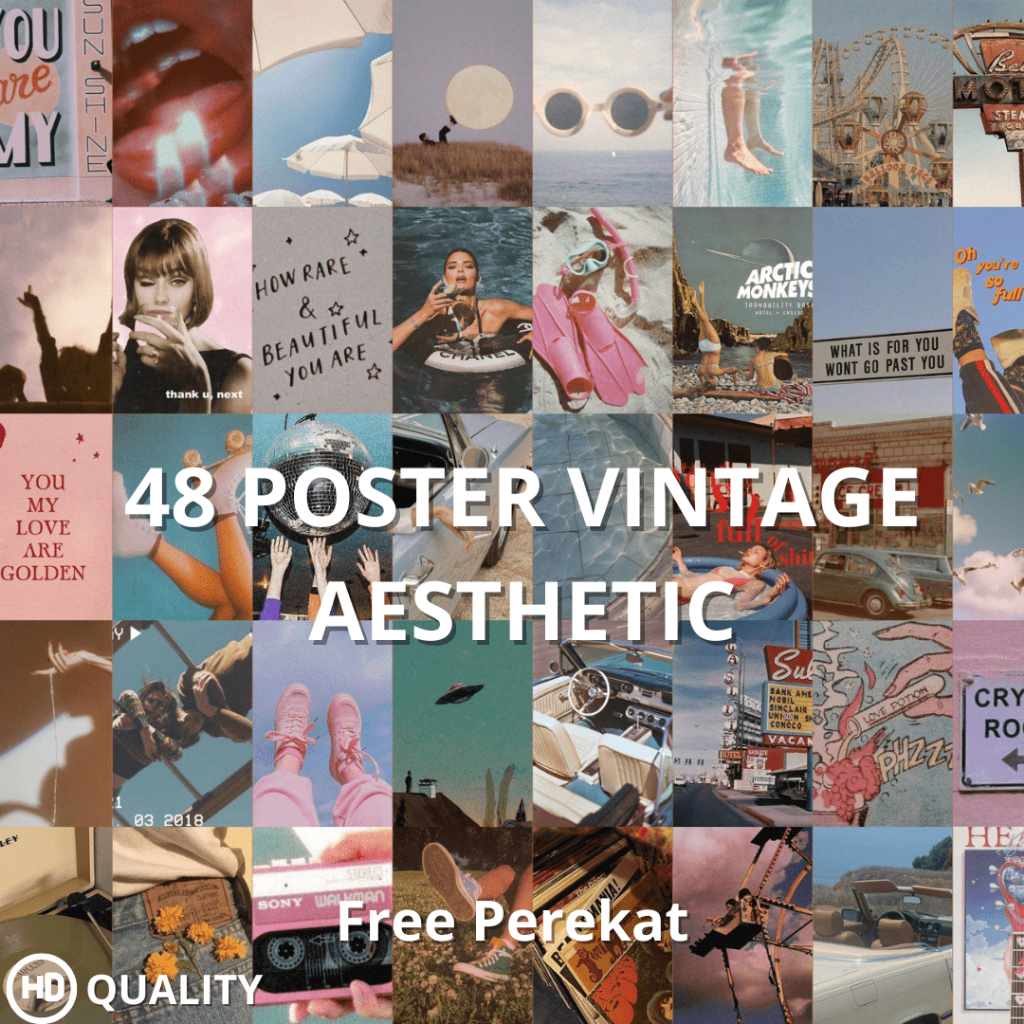 [ISI 48] Poster Vintage Aesthetic Wall Decor I FREE PERKAT