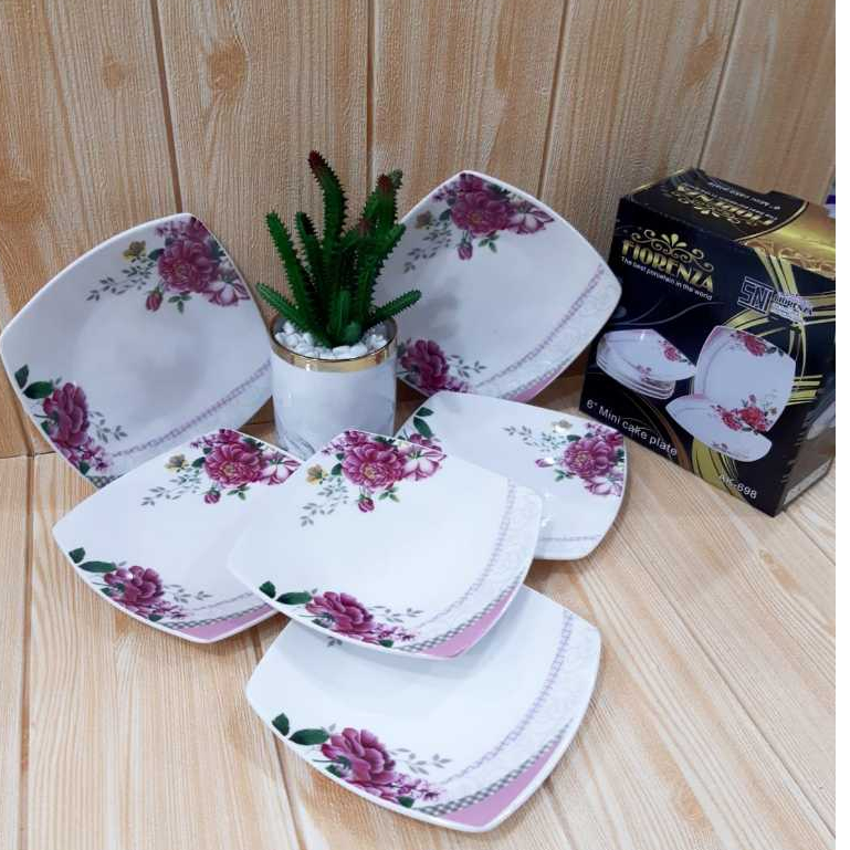 Piring Kue Segi Rose Garden Fiorenza AK-698