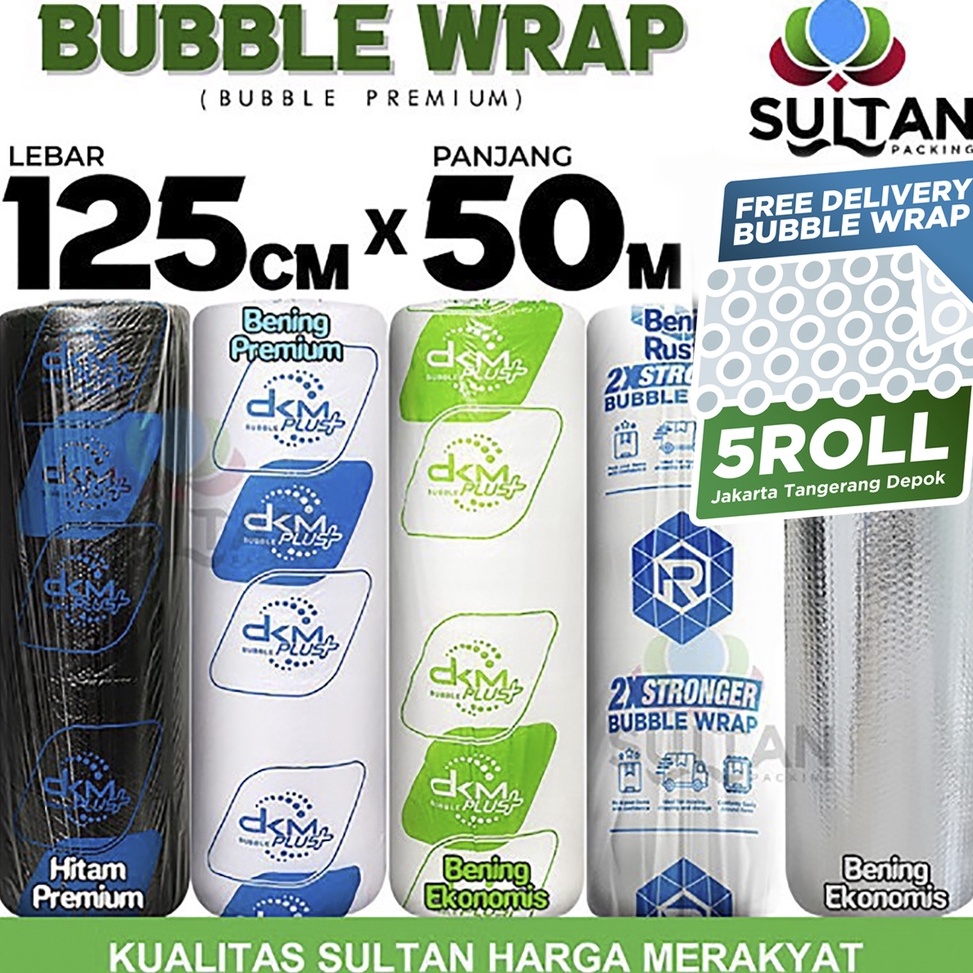 

Sale Sekarang Plastik Bubble Wrap 125cm x 5m DKM Plus Bubblewrap PREMIUM TERMURAH ROLL