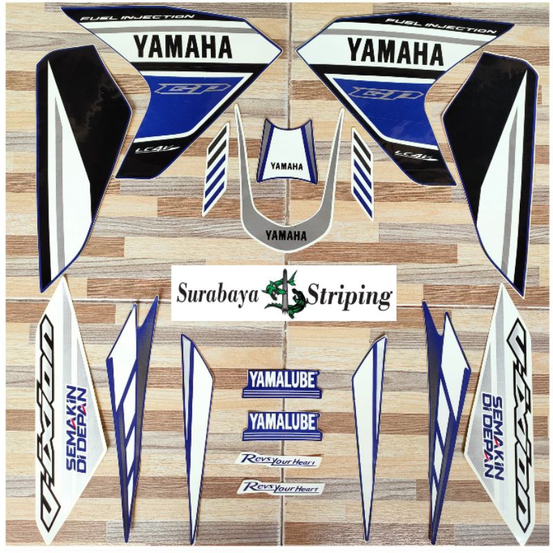 Striping sticker Yamaha Vixion GP biru tahun 2013 2014