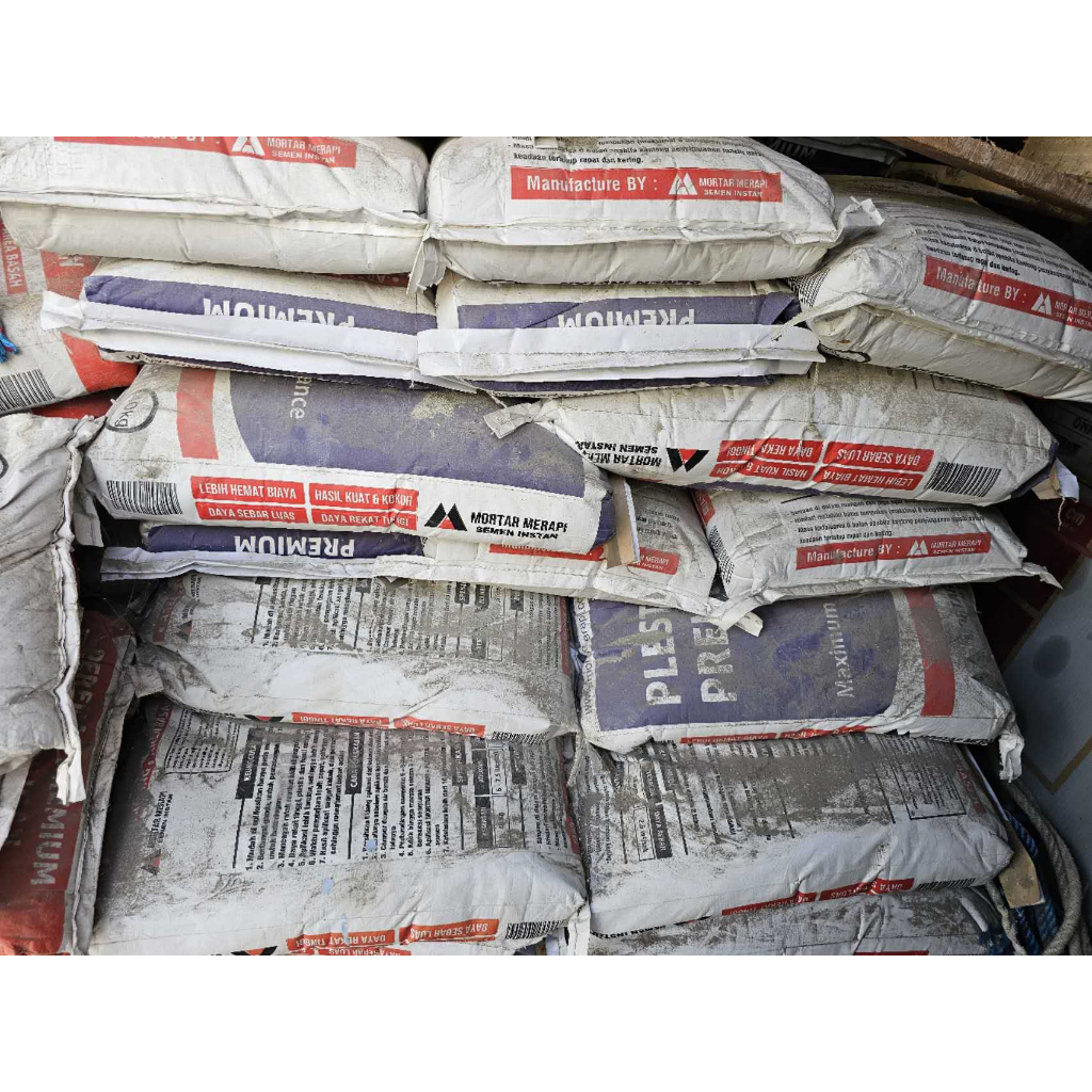SEMEN PLESTER PREMIUM 40 KG BATA RINGAN BATA MERAH LEM MORTAR MERAPI