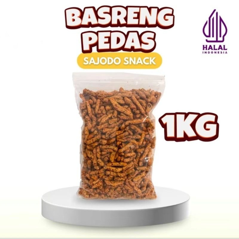 

basreng stick pedas daun jeruk isi 1kg / wish snack.id