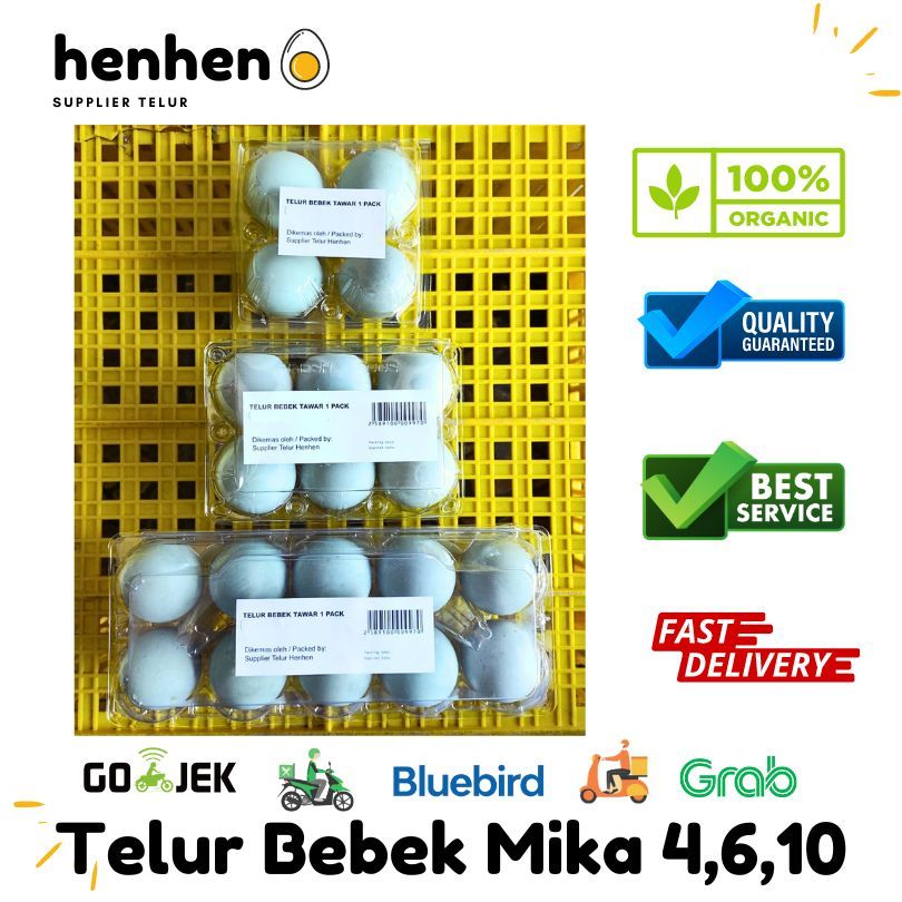 

TELUR BEBEK KEMASAN MIKA ISI 4, 6, 10 HENMART