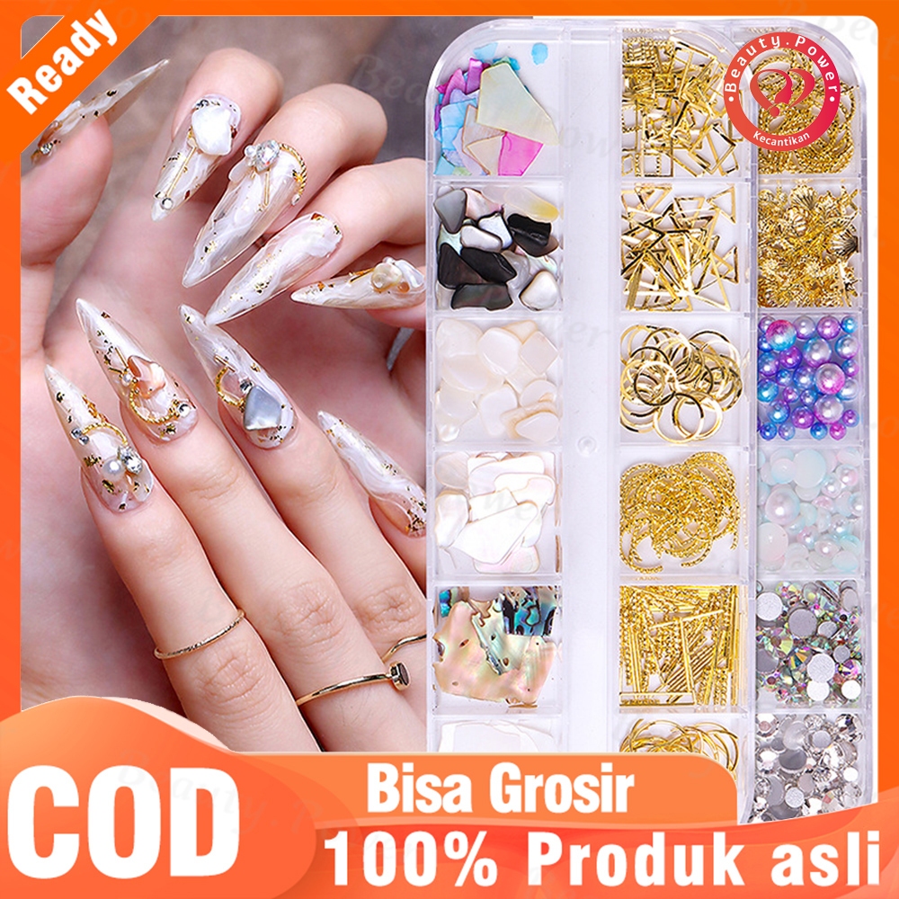Manik-Manik Dekorasi Cangkang Seni Kuku Mutiara Kerang Abalone Asimetris 3d /Nail Art Diy