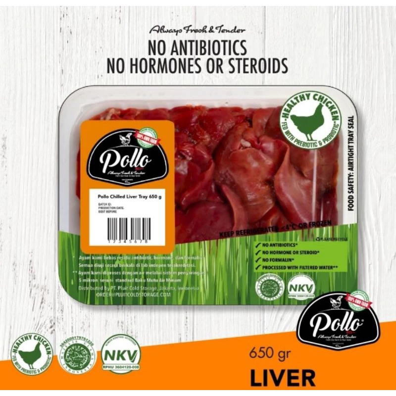 

pollo Liver 650g - Hati Ayam Probiotik Pollo chicken 650g