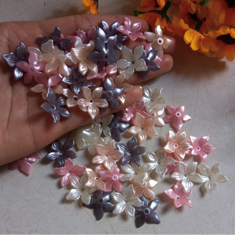 Manik Mote Bunga 20 gran Dan 40 gram Akrilik Bunga 3D Manik Bahan Gelang Manik Mote Bunga Melati