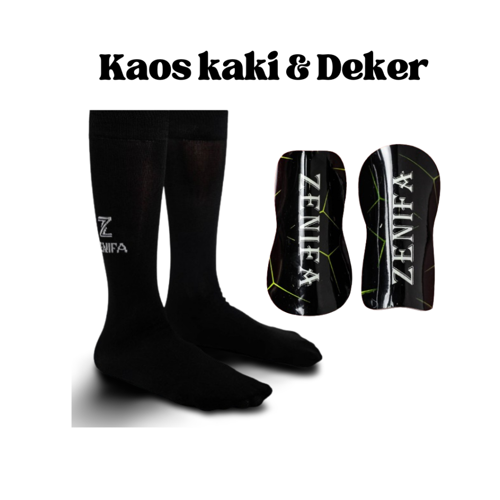 Kaos kaki Bola Futsal Hitam Panjang dan deker engkel Pelindung lutut kaki