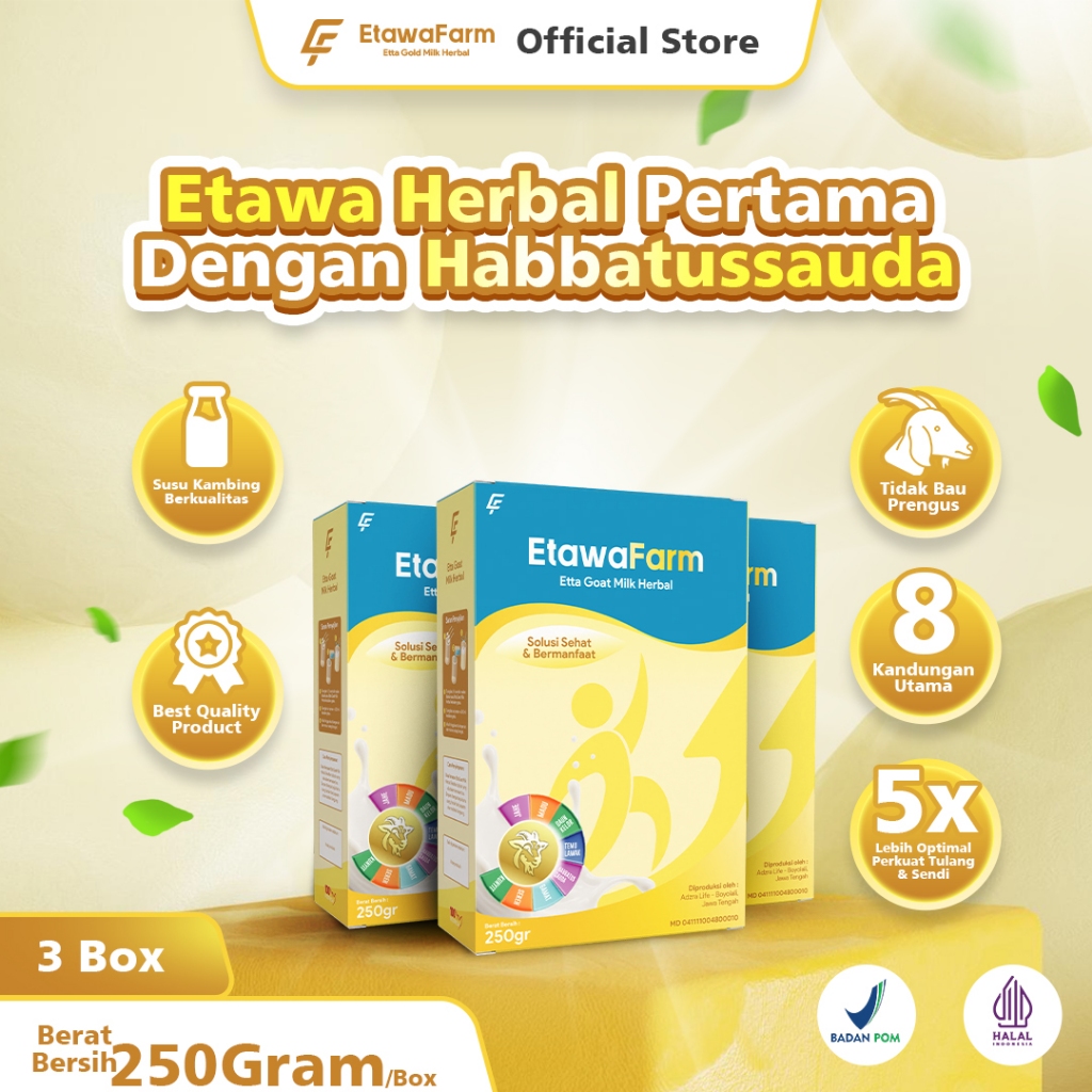 

EtawaFarm - Paket Hemat 3 Box Etta Goat Milk Herbal Isi 750 Gram