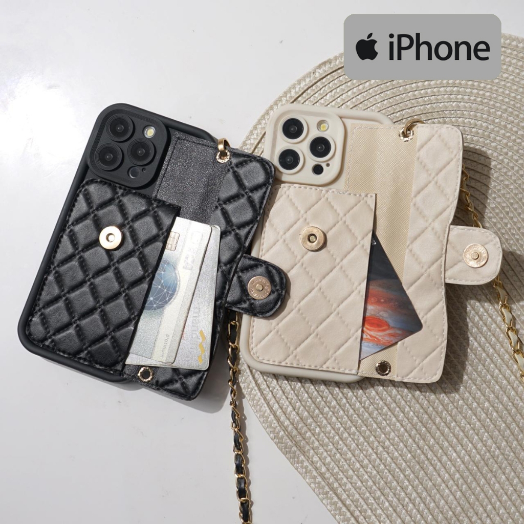 Casing Rantai Dompet For All Type HP Iphone XS XR 11 12 13 14 15 Casing stand phone estetik