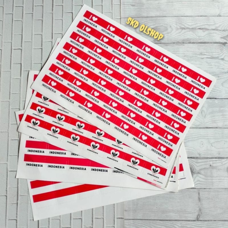 

Stiker Pipi / Stiker tempel Merah putih 1 lembar isi 49 pcs