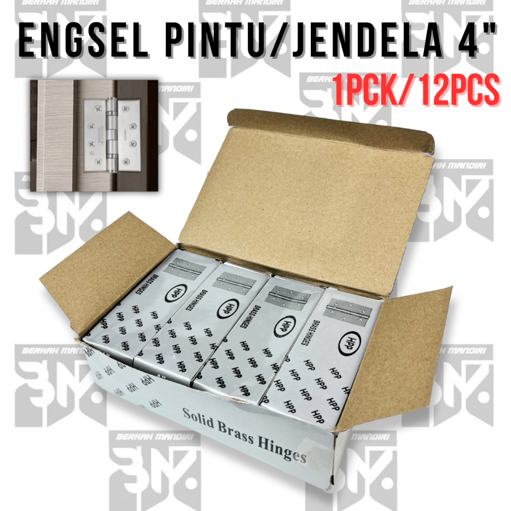 1PCK/12 Set HPP Engsel Pintu Jendela Rumah 4" inch Stainless/Engsel Tebal/Ensel Aluminium Anti Karat