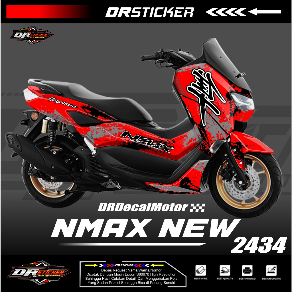 Stiker All New Nmax 155 / Stiker Lis Body Nmax New 2020-2023 Design Hayabusa