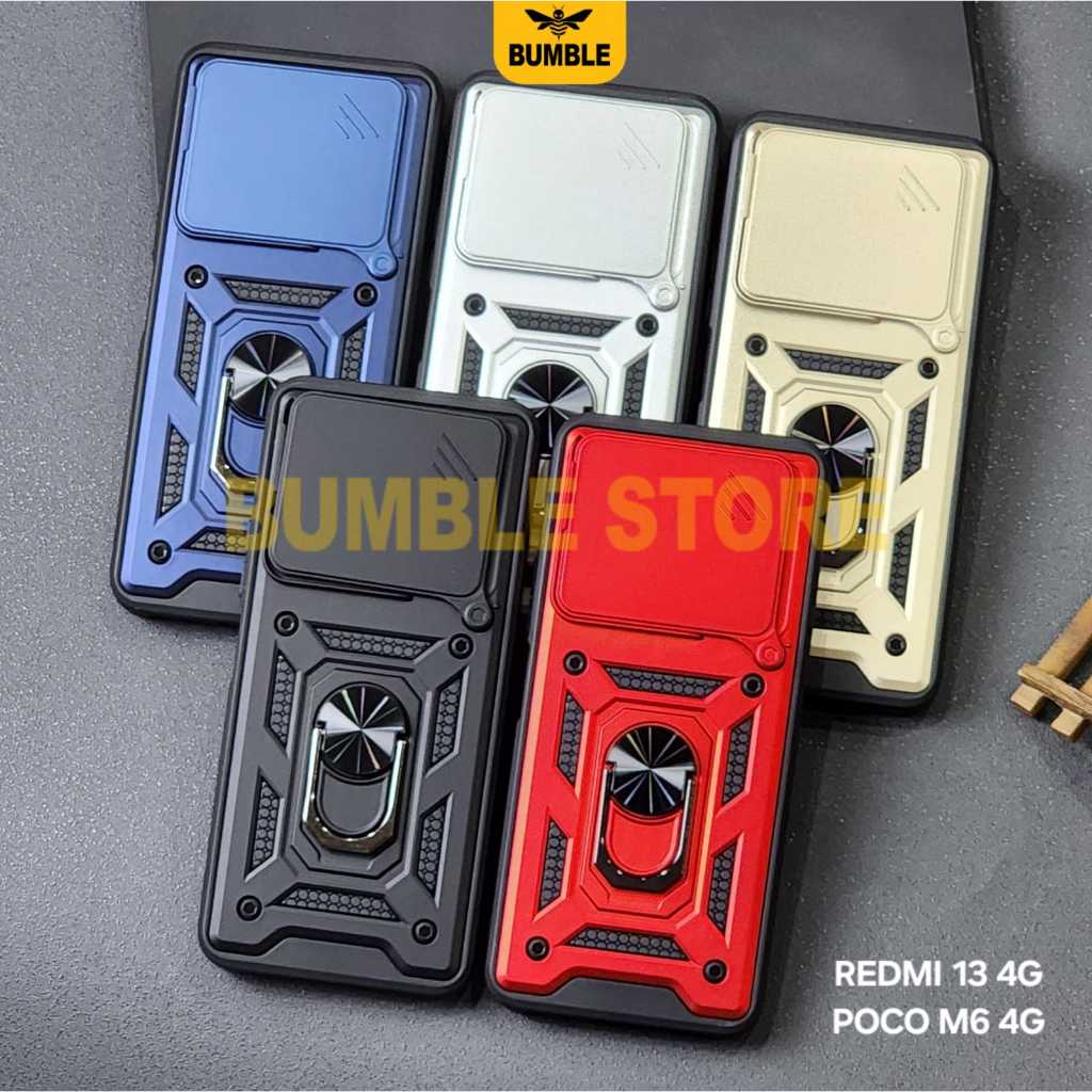 Redmi 13 4g Redmi 13X Case Ring Armor Robot Slide Transformer Slide Kamera Protection Redmi 13 4g Re