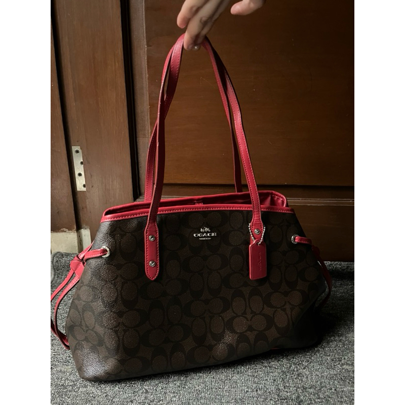 Coach drawstring signature carryall ( zipper ideal cambodia )