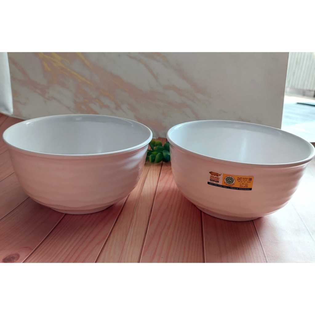 ( 2 PCS ) Mangkok melamin ulir gelombang W4306 GADING Mangkok melamin golden dragon 6 INCH - Mangkok