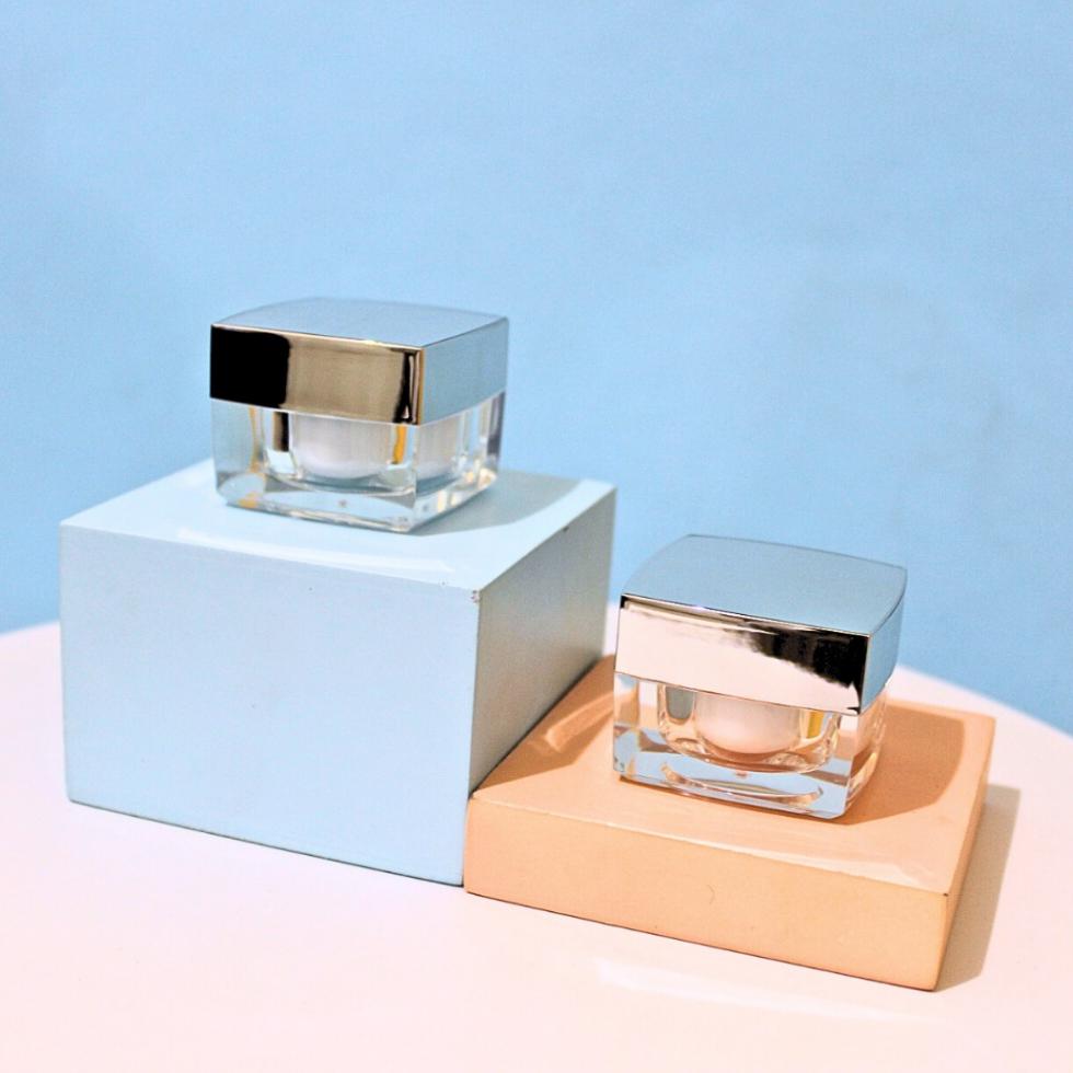 Pot cream acrylic 10gr kotak square silver / Pot acrylic 10gr / Pot cream 10gr
