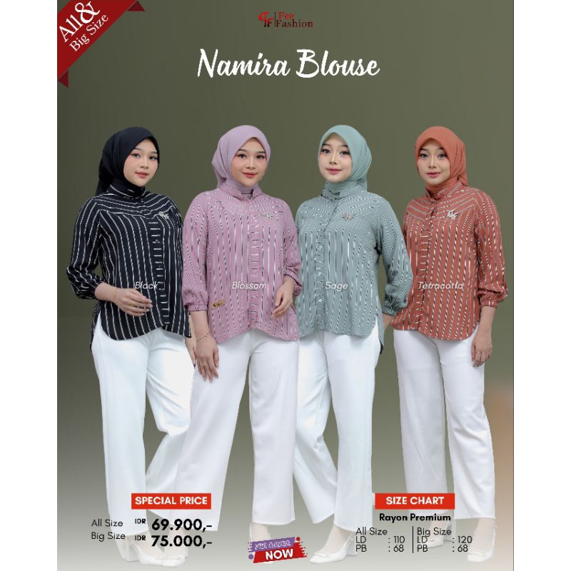 NAMIRA BLOUSE FEE FASHION BAJU ATASAN MOTIF GARIS