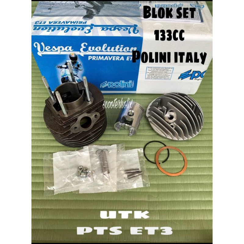Blok Set Vespa ORIGINAL POLINI 130cc utk smallframe pts dkk