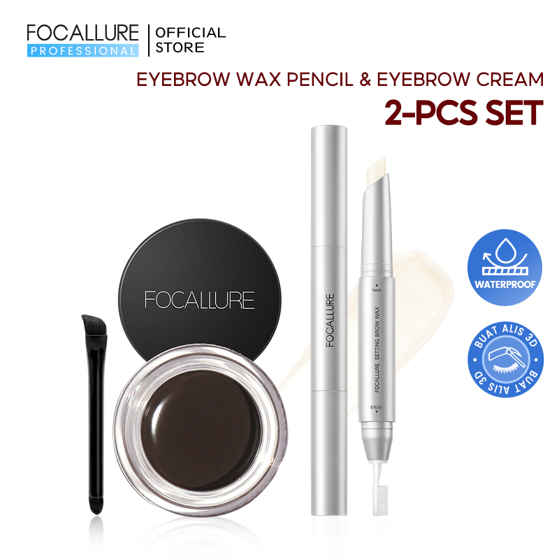 FOCALLURE 2PCS 3D Eyebrow Wax Pencil Eyebrow Gream Long-lasting
