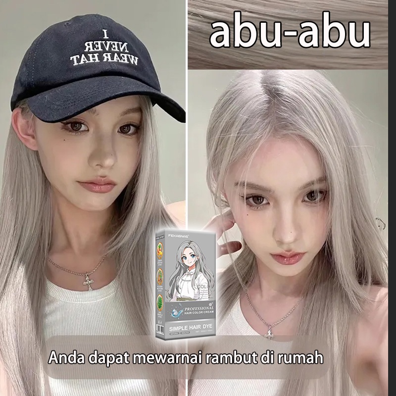 【Pewarna rambut terlaris tahun 2024】FEKAGNAS cat rambut ash grey*200ml Tanaman murni,Setelah dicat, 