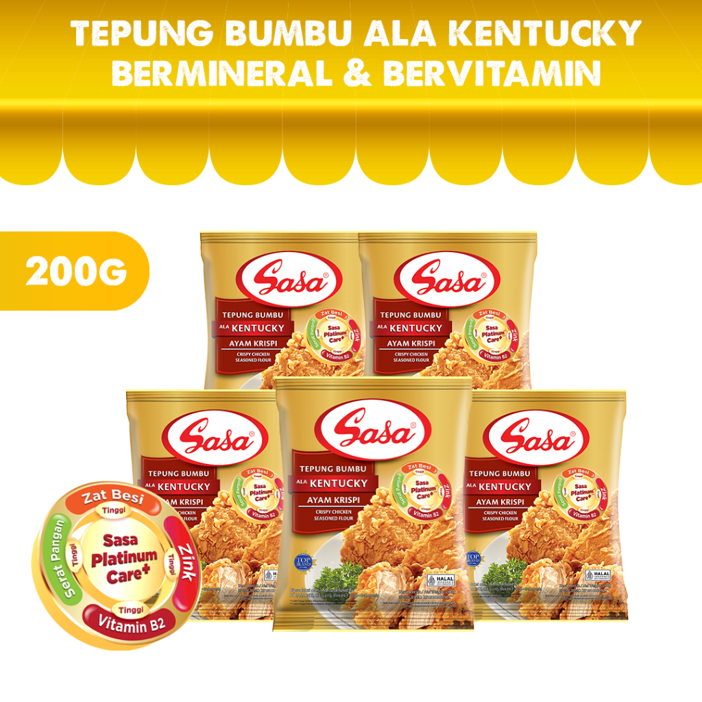 

Sasa Tepung Ayam Kentucky Bervitamin & Bermineral 200gr - 5pcs