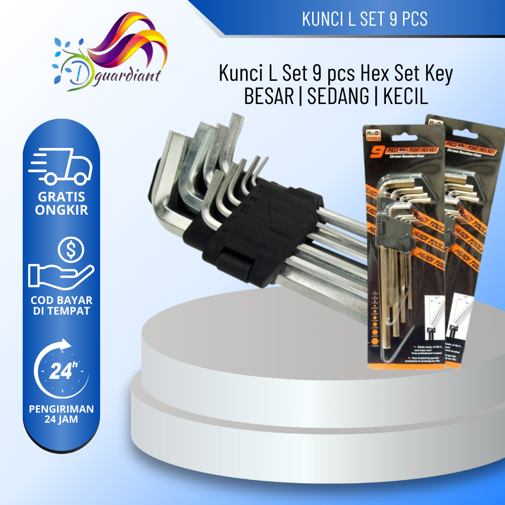 Kunci L Panjang 9 Piece Tork Set Kunci L Hexagonal Kunci L Hex Key Set Tool Box