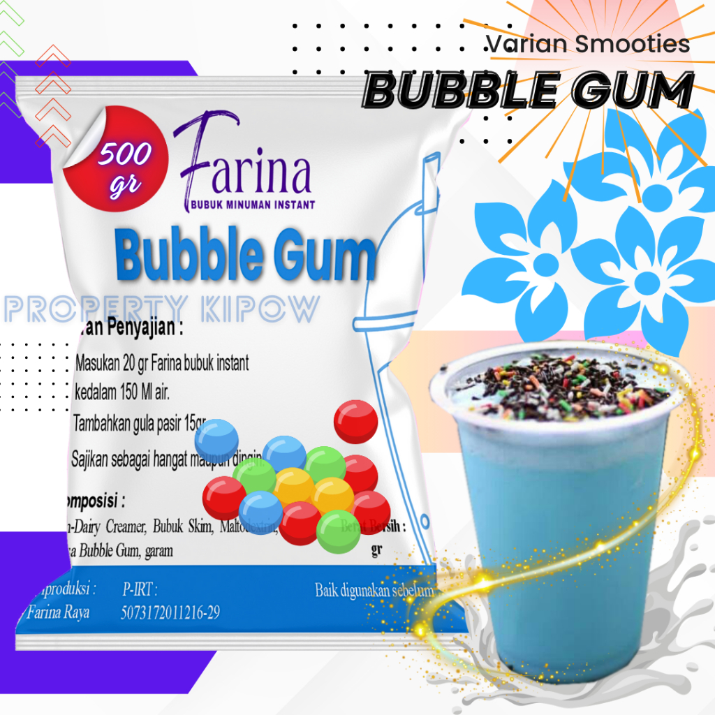 

FARINA Bubuk Minuman Bubble Gum - Bubuk Minuman Bubble Gum 500gr Plain