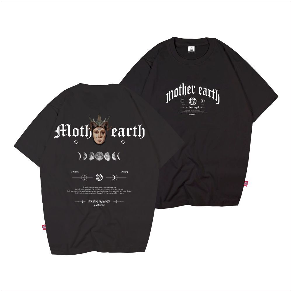 t-shirt kaos vintage pria & wanita mother earth demon hell goat rose galaxy original alive angel baj